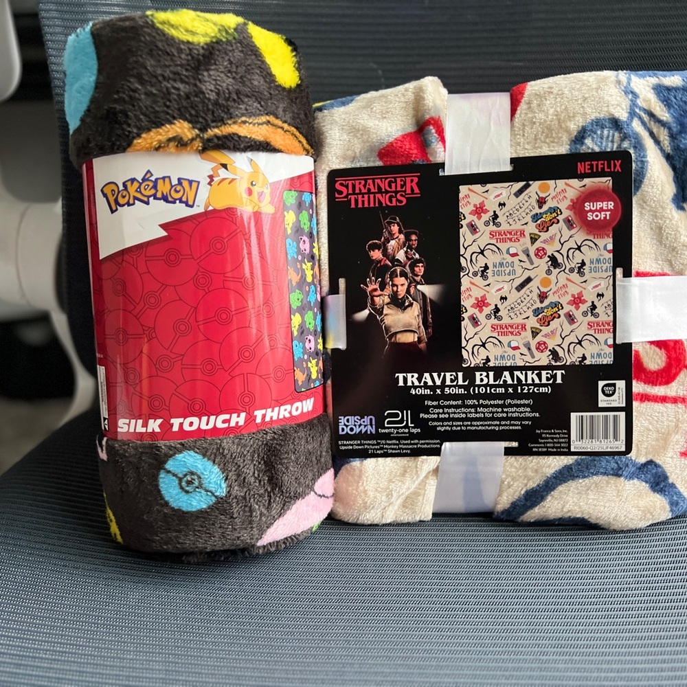 Travel Blanket - Pokemon & Stranger Things